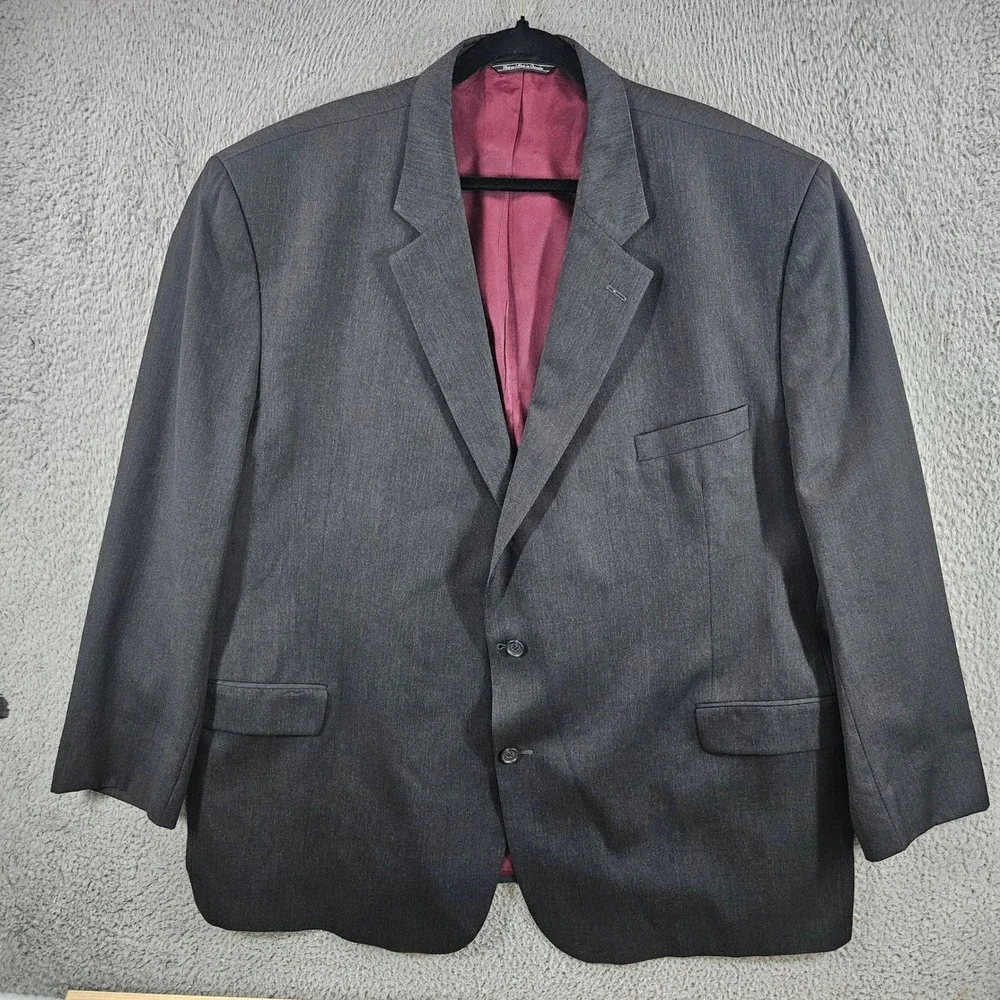 Jack Victor Classic Rochester‎ Mens Charcoal Gray Wool Blazer Sport Coat 56R